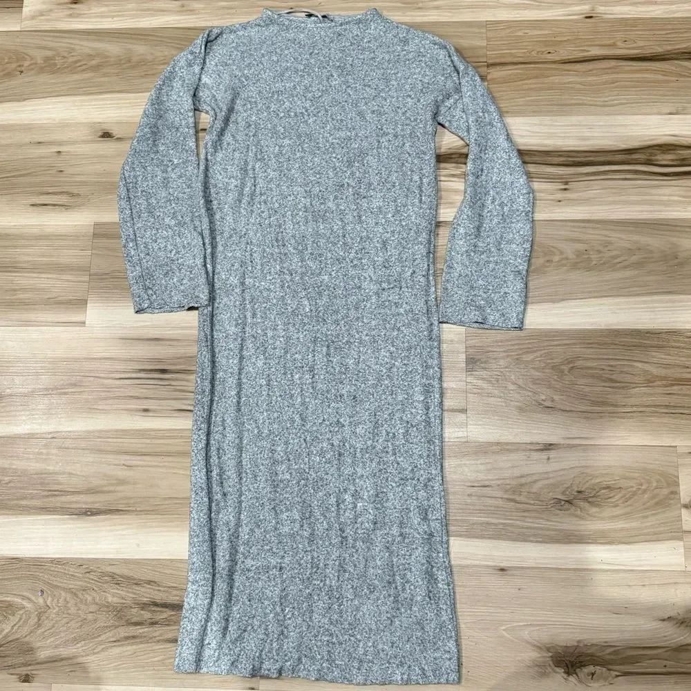 Zara Soft Grey Midi Sweater Dress Women’s Small